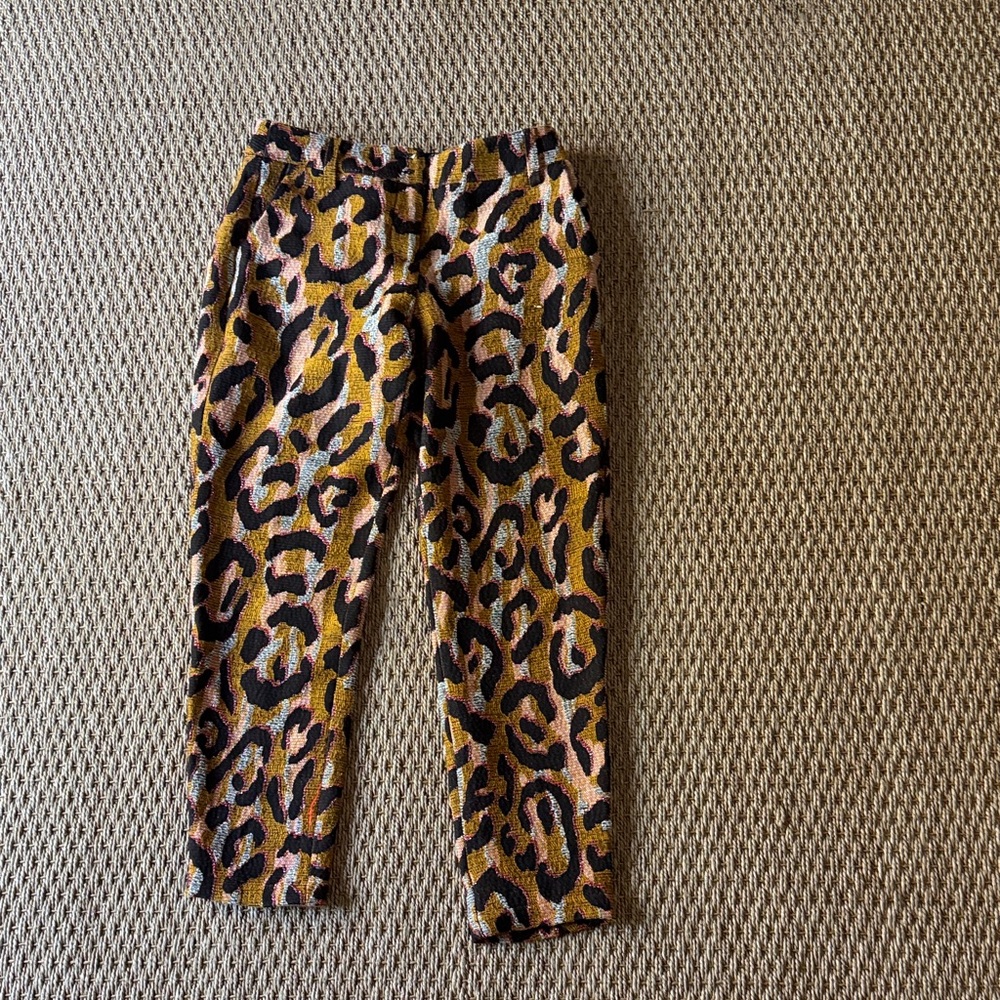 Leopard Print Trousers in Mustard, Pink & Black